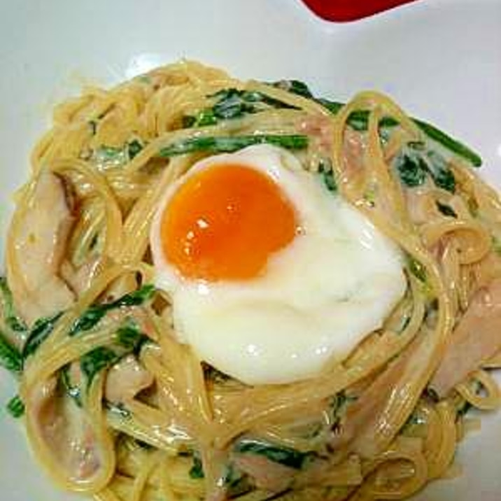 ツナとほうれん草のクリームパスタ